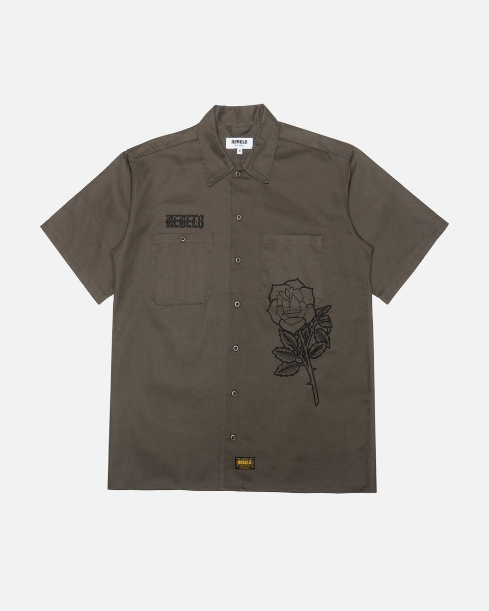 最終価格　EMBROIDERY SHORT SLEEVE SHIRTS hardtuned-short-sleeve-work-